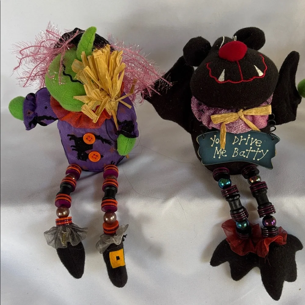 HALLOWEEN VINTAGE VERY CUTE SITTING FIGURINES DOLLS DECORATION Shelf Sitters - Picture 3 of 14